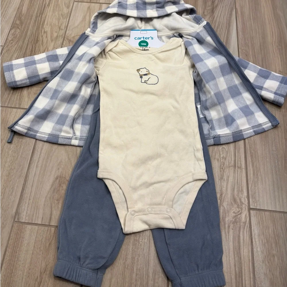 NWT Carters bear ears long sleeve 3 pc set